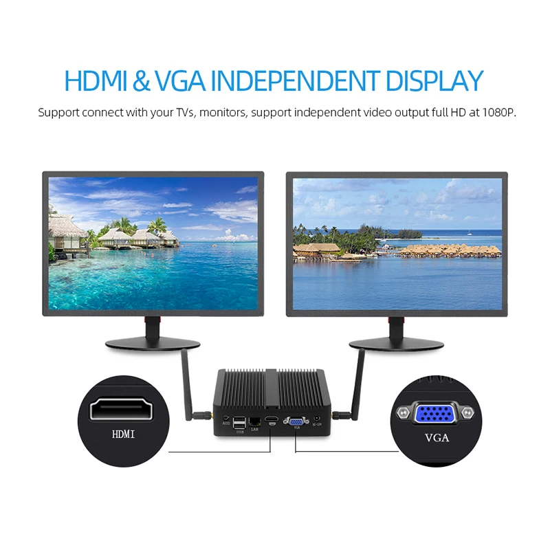 Мини-ПК HTPC Intel Core i7 4500U 8 Гб DDR3L ОЗУ 128 SSD Windows 10 Linux 300M Wi-Fi HDMI VGA Gigabit Ethernet