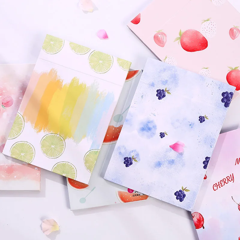 Foldable Fruit Pattern Makeup Mirror Dormitory Dressing Book Desktop Cute Large Portable Flip Student Mirror Angle Adjustable