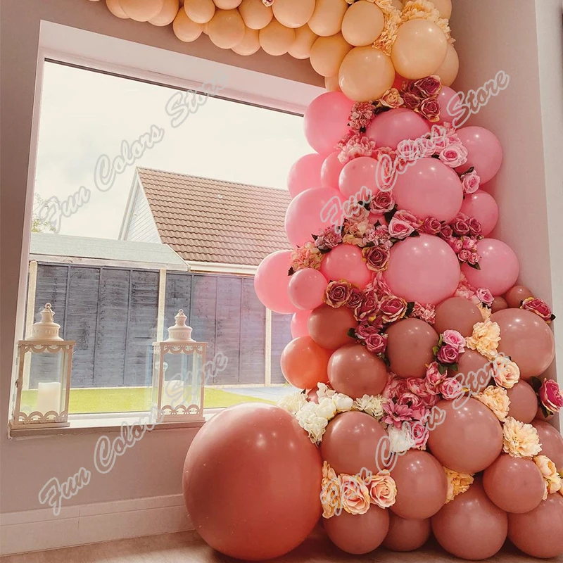 

Cream Peach Wedding Birthday Party Backdrop Baby Shower Supplies Holiday Macaron Pink Dinner Decoration Balloon Garland Arch Kit