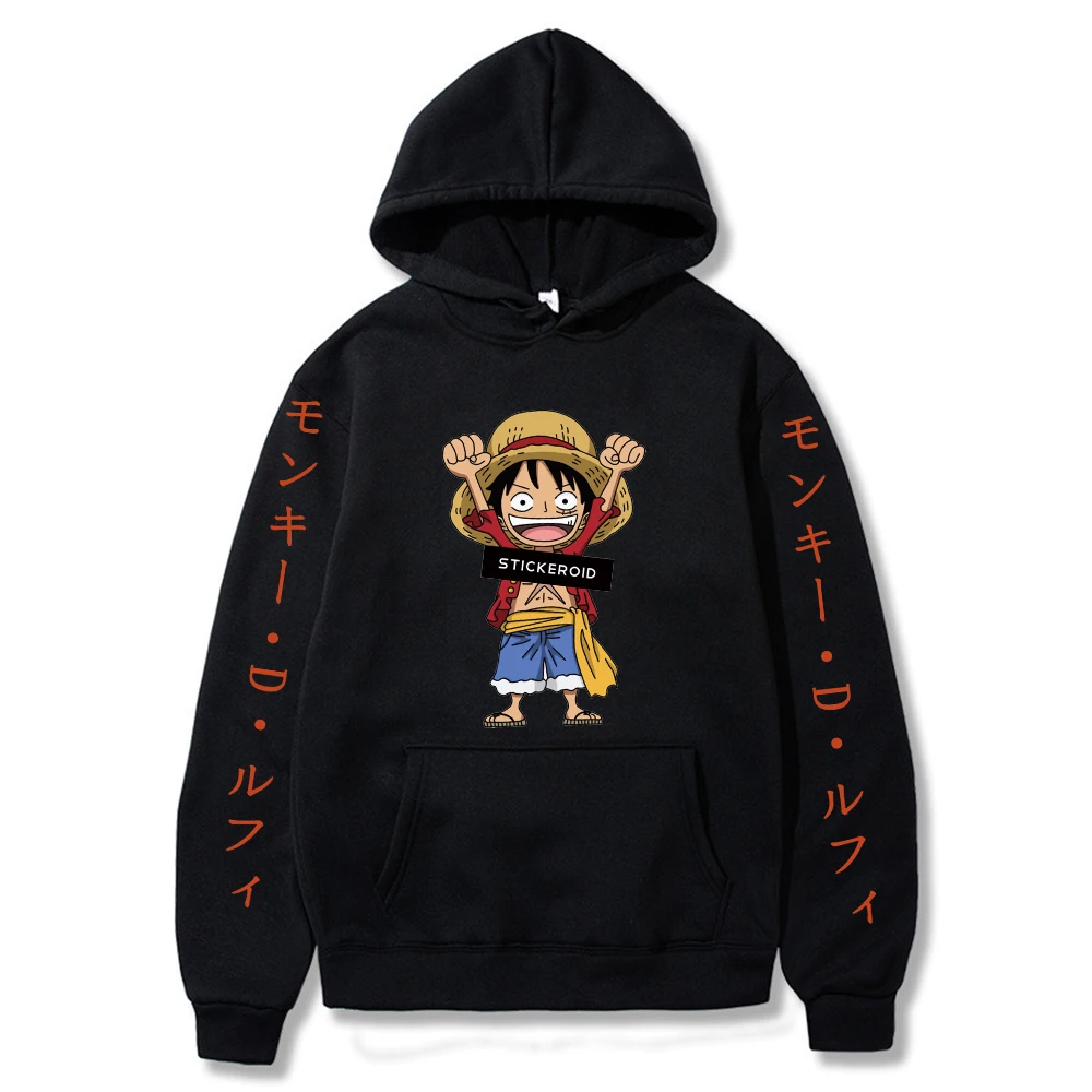 

Japan Anime One Piece Luffy Hoodie Unisex Sunny Active Graphic Sweatshirt 2021 Fashionable Streetwear Tracksuit Men