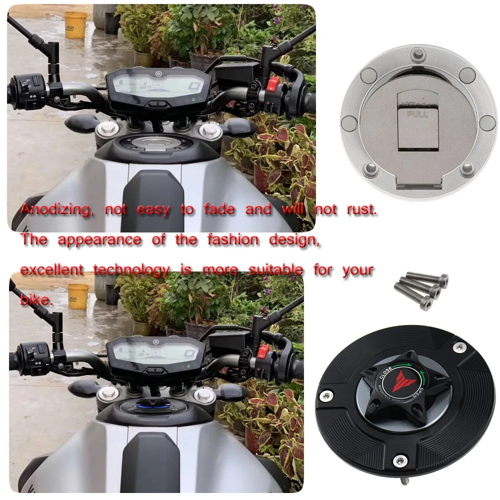 For YAMAHA XJ6 DIVERSION FZ-6R 2009-2015 FZ6 N/S 2004-2009 CNC Aluminum Keyless Motorcycle Accessories Fuel Gas Tank Cap Cover |