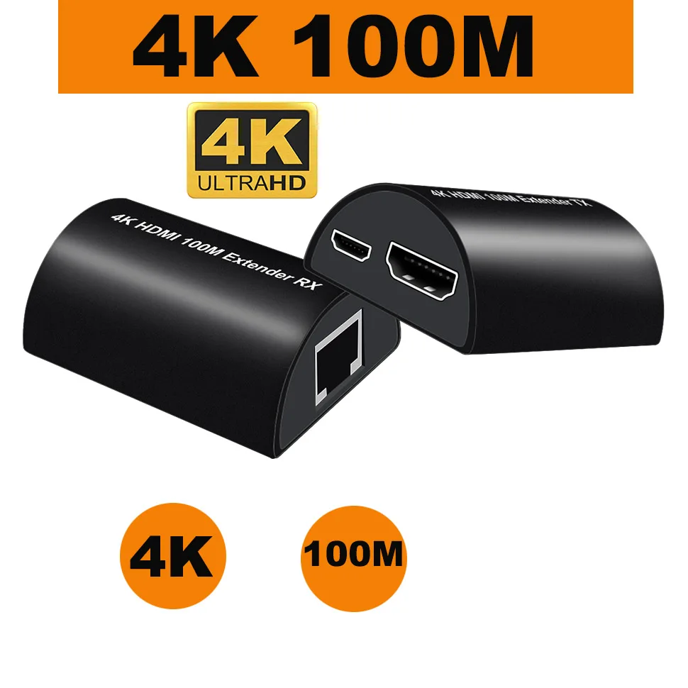 Удлинитель HDMI через Ethernet 4K расширитель кабеля cat5/6 до 60 м hdmi на RJ45 для PS4 apple TV NS Switch |