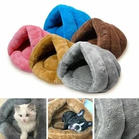 pet cat dog nest bed puppy soft warm cave house winter sleeping bag mat pad
