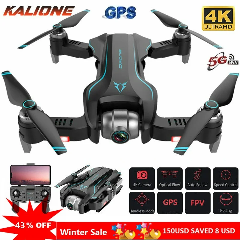 Профессиональный Дрон S20 с GPS 4K Квадрокоптер камерой и дистанционным управлением