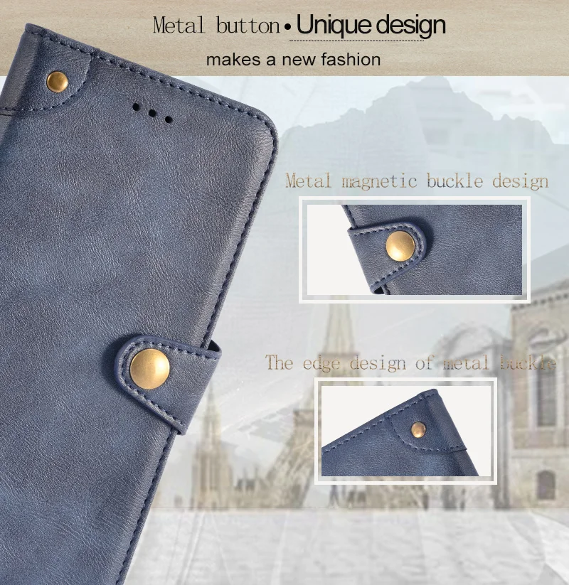 For Lenovo Z6 Case 6.39" Retro Magnetic Flip Wallet Leather Capa L78121 Cover Unique Metal Buckle Design  Мобильные телефоны