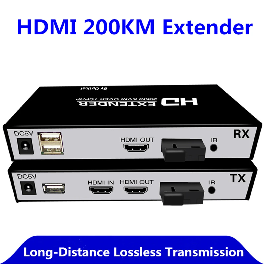 20 км HDMI волоконно оптический KVM удлинитель передатчик приемник с петлей над SC
