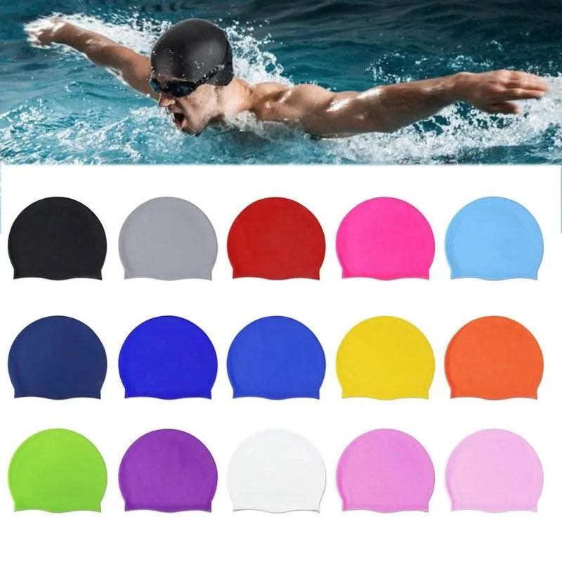 

Silicone Swimming Cap Adult Swimming Cap Enlarged Swimming Cap Silicone Ear Protection Waterproof Non-slip Swimming Cap