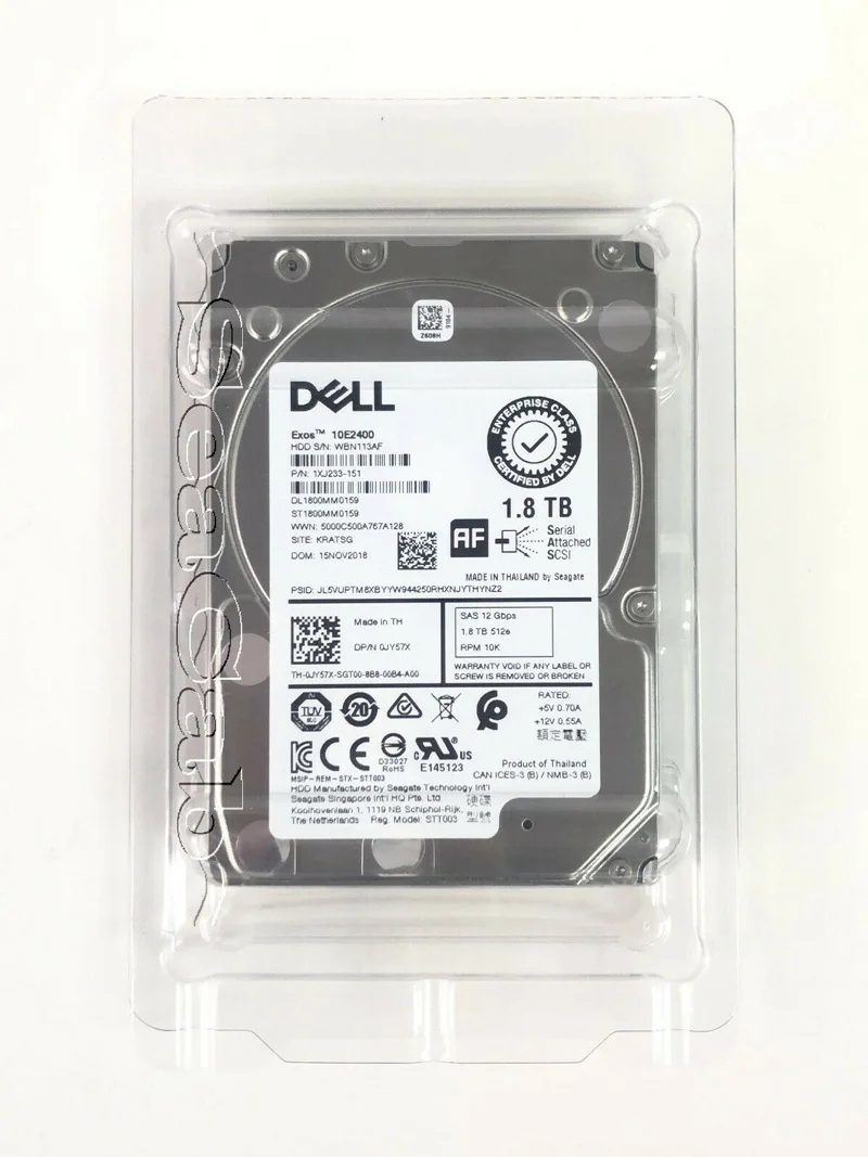 

Pulled 2.5 JY57X 0JY57X 1.8T SAS 10K 12G 512e ST1800MM0159 HDD