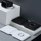 Складное Беспроводное зарядное устройство с двумя устройствами, магнитное зарядное устройство для iPhone 12, для iWatch, быстрая зарядка для путешествий, usb type-c