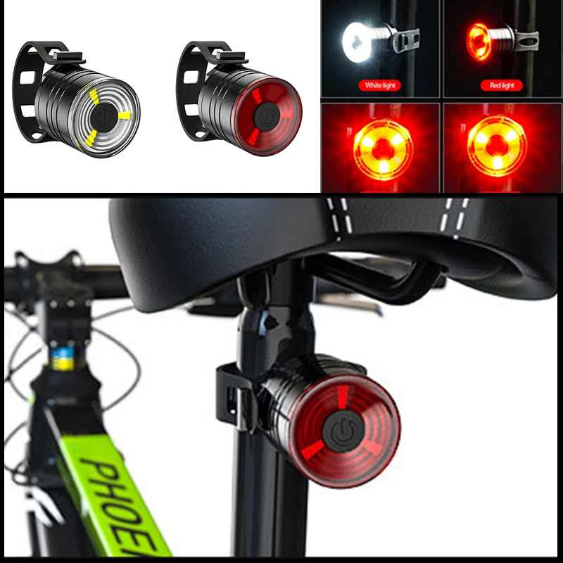 

LED Bike MTB Light Buttonbattery Chargeable Cycling Helmet Headlight Waterproof Bicycle Headlight Rear Taillight Lamp Flashlight