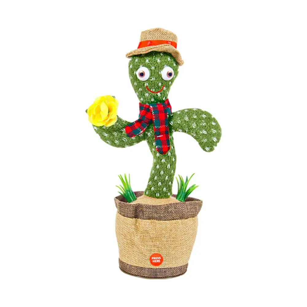 

2021 New Style Funny Dancing Cactus Toy Musical Stuffed Potted Cactus Toys For Kids Electric Singing Dancing Twisting Plush Toy