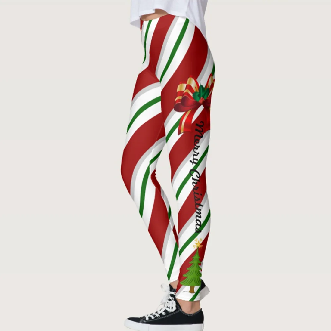 

Fashion New Products Christmas Digital Printing Cropped Trousers Slim Slimming Sports Feet Seamless Leggings Women