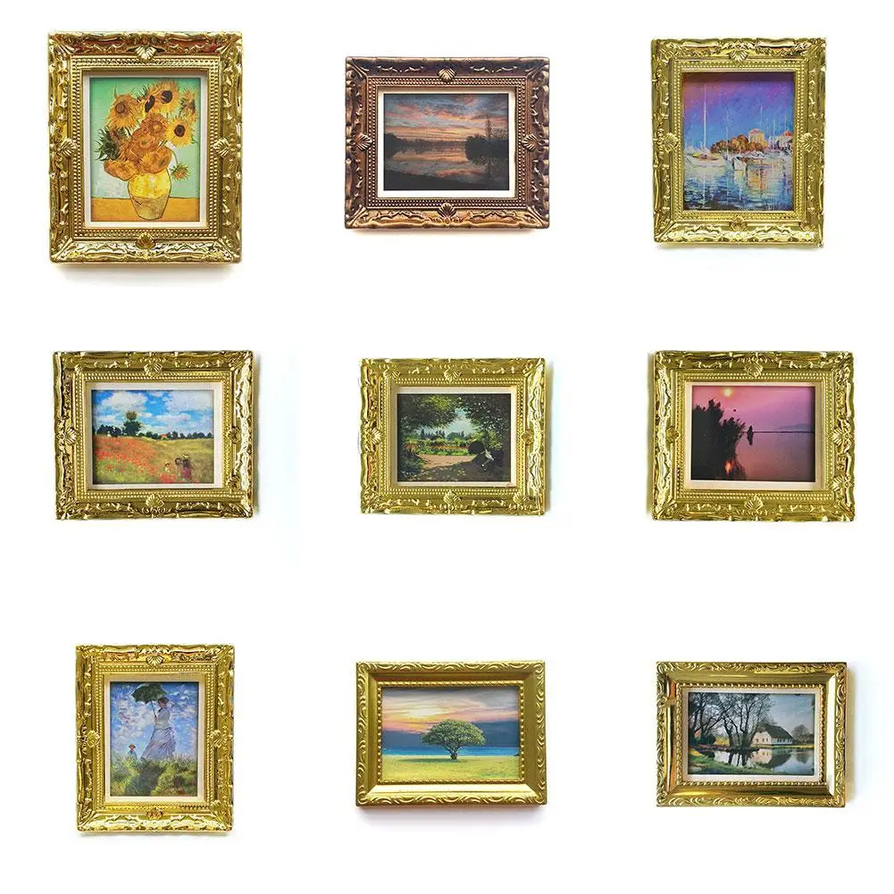 

1:12 Dollhouse Miniature Photo Frame Oil Painting Wall Painting Furniture Decorative Toy Doll House Accessories