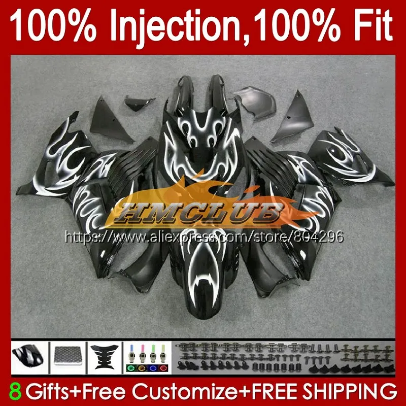

Инъекция для KAWASAKI NINJA ZX-14R ZZR1400 Белый Пламя 92No.111 ZX14R 12 13 14 2015 2016 2017 ZX 14R 2012 2013 15 16 17 обтекатель