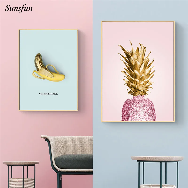 Sunsfun изображение клубники ананаса детская настенная живопись на холсте детский