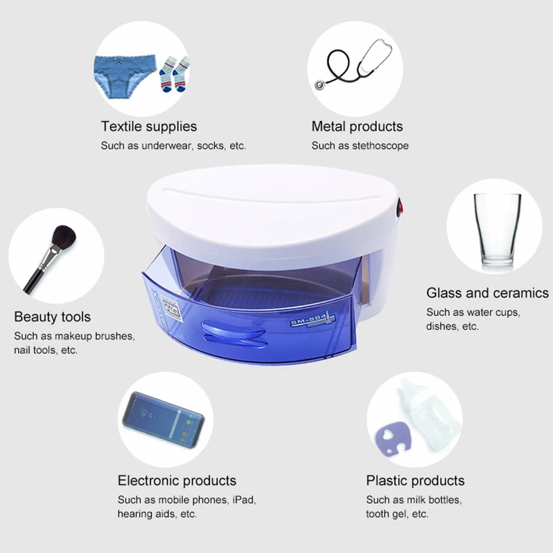 

Plug UV Sterilizer Disinfection Cabinet Ultraviolet Light Sterilization Manicure Tools Household UV Sterilizezation Box220V EU