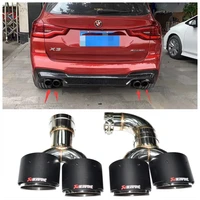 high quality stainless steel car rear trunk diffuser bumper exhaust lip spoiler cover for bmw x3 g01g08 x4 x3m x4m 2018 2021