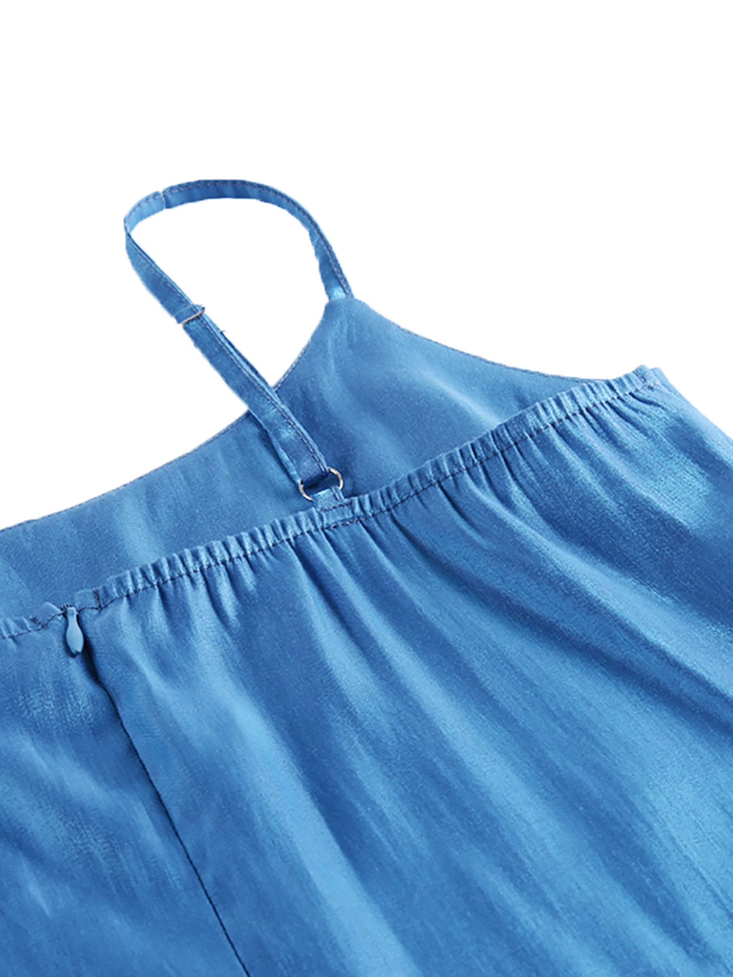 Женское однотонное платье с открытой спиной летнее модное без рукавов для