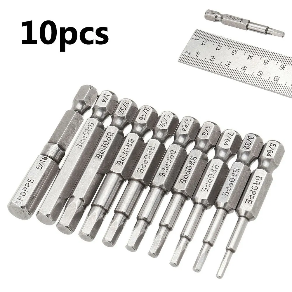 Hex Head Allen Wrench Drill Bit Set Quick Release Magnetic Screwdriver Tip Long Bits 10pcs | Инструменты
