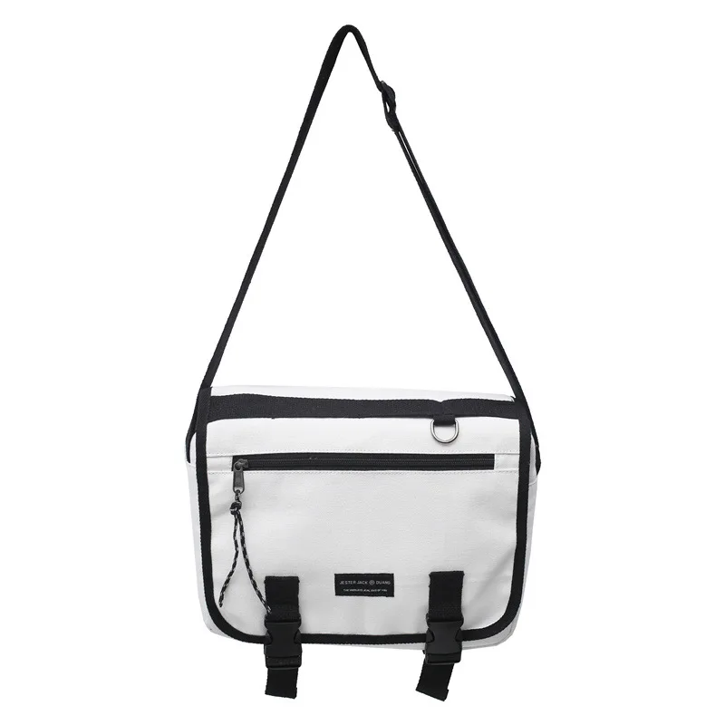 

New Canvas Men crossbody bags Large Capacity shoulder bag 2021 White Black Man messenger bag Casual Trending Male bolsas