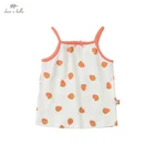 DBZ18149 нижнее белье в стиле бренда dave bellaлетнее платье для маленьких девочек с милым бантом; Платье без рукавов с принтом из мультфильма, футболка для детей, топы для девочек, детская мода, футболки