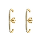 Серьги-гвоздики Huitan женские универсальные, простые Стильные ювелирные украшения в Корейском стиле с блестящим кубическим цирконием