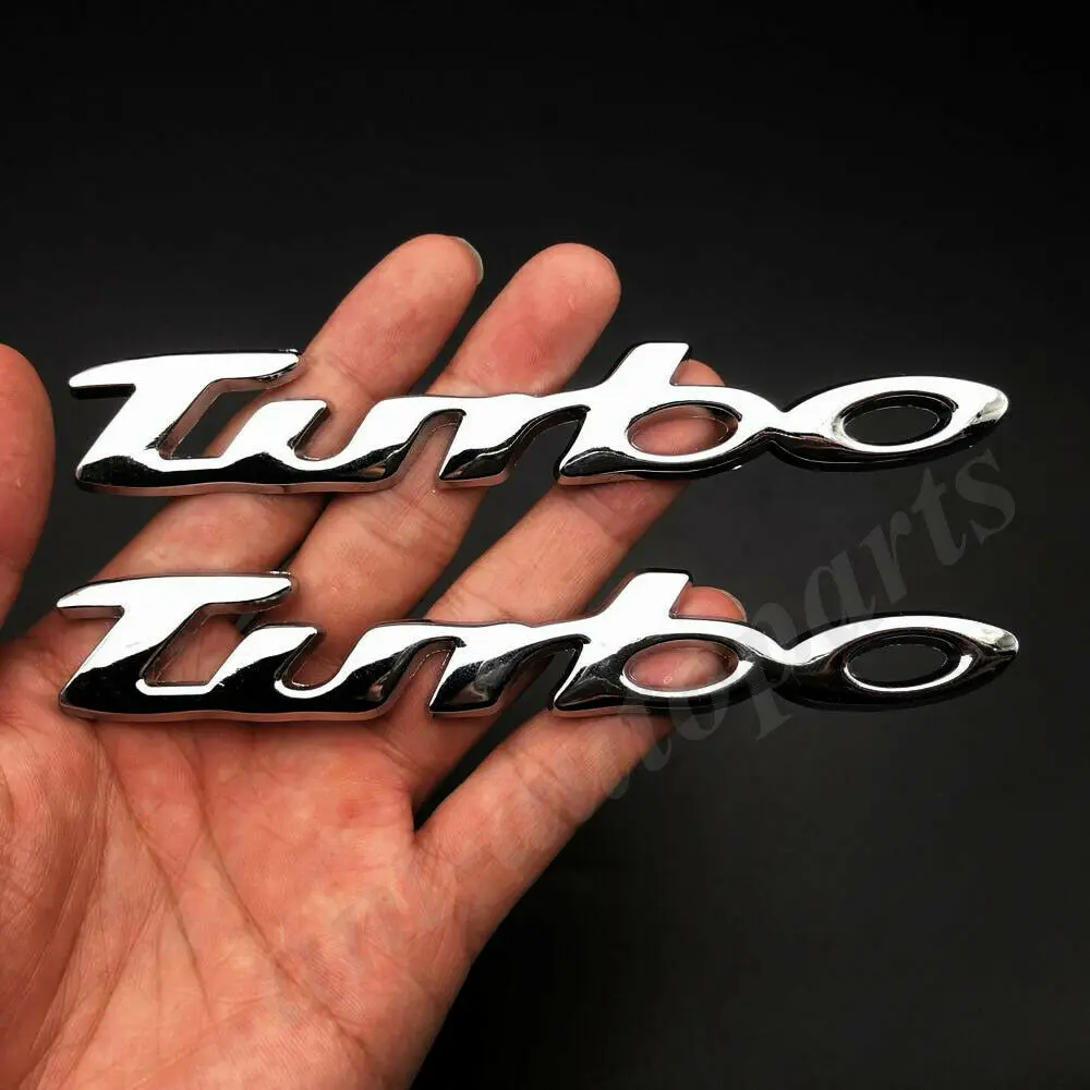 

2pcs Metal Chrome Turbo T Car Trunk Rear Emblem Badge Decal Sticker 2.0 3.0