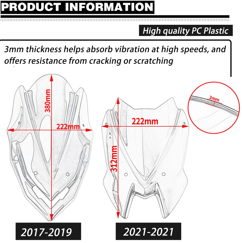 Аксессуары для мотоциклов ветровое стекло спортивных моделей Kawasaki Z900 2021 2020 2019 2018