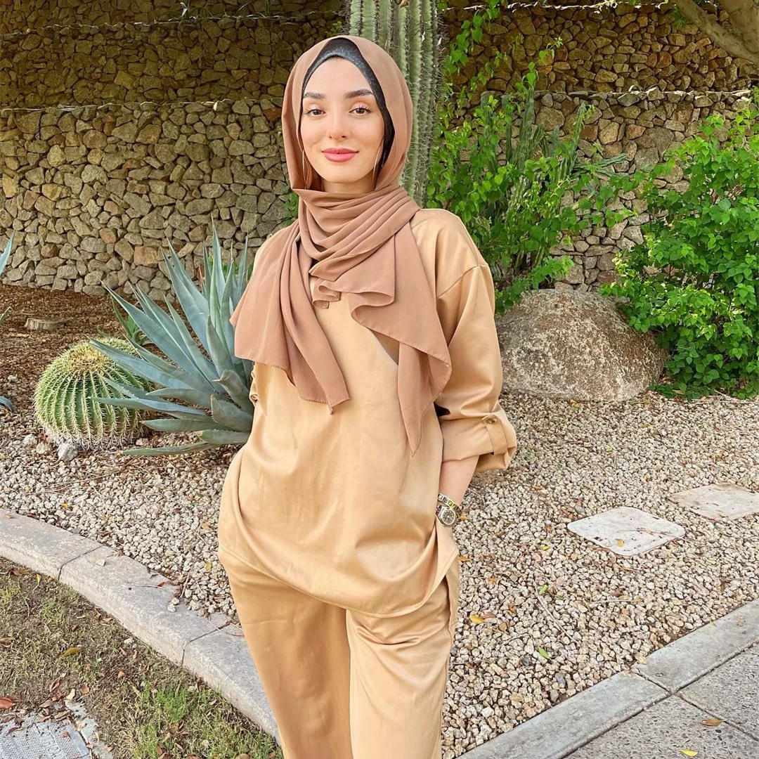 Женское платье из двух частей Eid Mubarek Abaya Турция хиджаб Caftan caftans мусульманские
