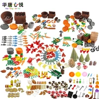 city food fruit seafood farm tools flant building blocks educational toys moc cities assembly accessories model toy sets friends
