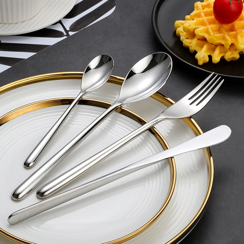 18/8 нержавеющая сталь серебристый цвет набор столовых приборов хорошее зеркало