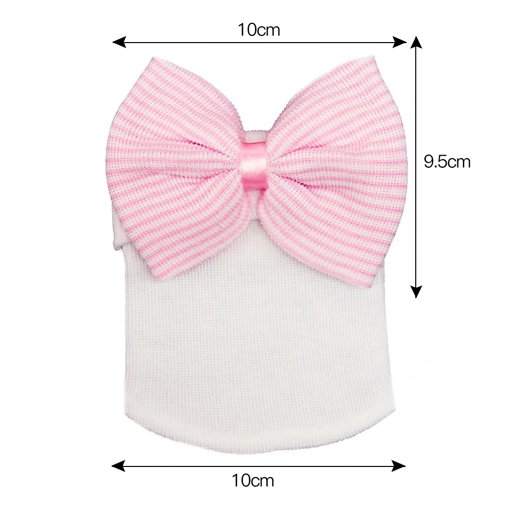 Newborn Baby Soft Hat Toddler Comfy Bowknot Hospital Cap Infant Striped Caps Bow Beanies For Warm Beanie | Мать и ребенок