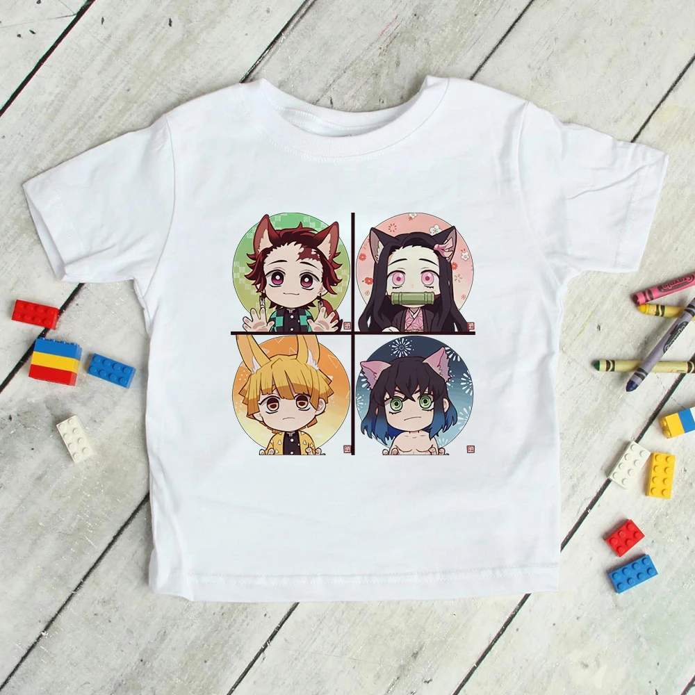Kimetsu no Yaiba футболка для мальчиков Demon Slayer аниме Модная японская - Цена: 350.84