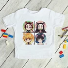 Kimetsu no Yaiba, футболка для мальчиков Demon Slayer, аниме, Модная японская Футболка Harajuku, детская одежда Demon Slayer, футболка для детей, мальчиков