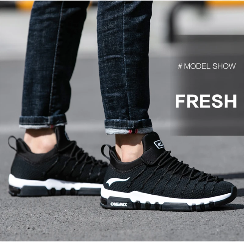 ONEMIX Men HIgh Top Sneakers New Fashion Running Shoes Women's Sport Outdoor Wearable Anti-Slip Height Tennis Shoe