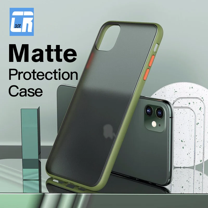 Противоударный силиконовый чехол для телефона iPhone 11 12 pro XS Max матовая задняя