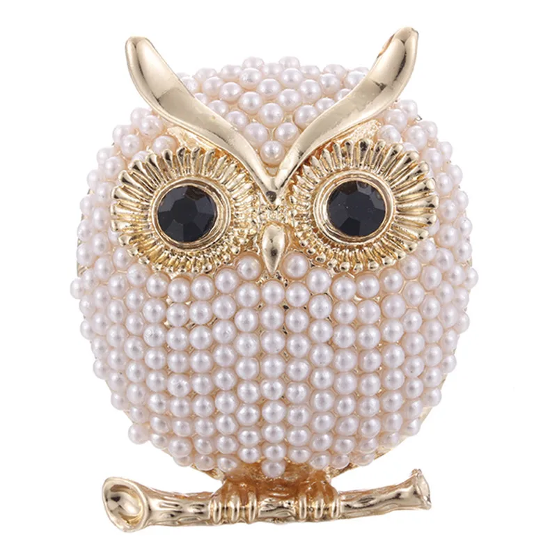 

Couple Owl Brooch Animal Brooches For Women Men Clothes Scarf Buckle Collar Jewelry Pins Blue Eyes Enamel Pins Rhinestone