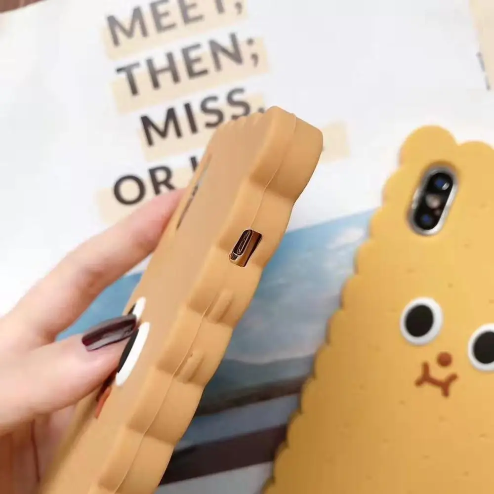 Funny 3D Cookies phone case for iphone 11 pro Max XR XS MAX X soft silicone big eyes capa cover 7 8 6s 6 plus coque |