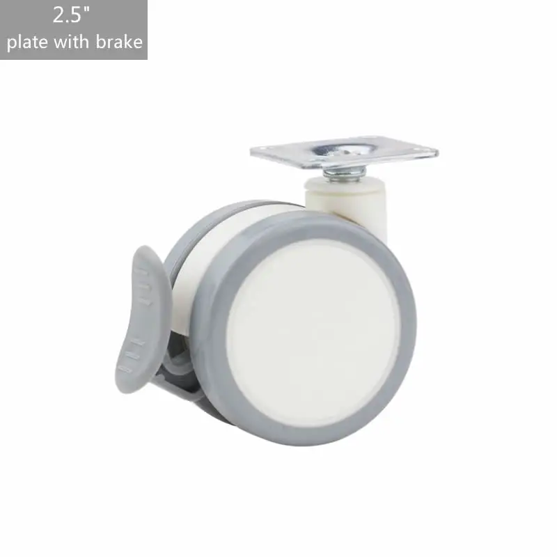 

2.5inch ,white Medical Casters/ PU Wheels,M10x20 Screw ,Convenient,For Hospital Trolley,Furniture Flower Stand Stroller