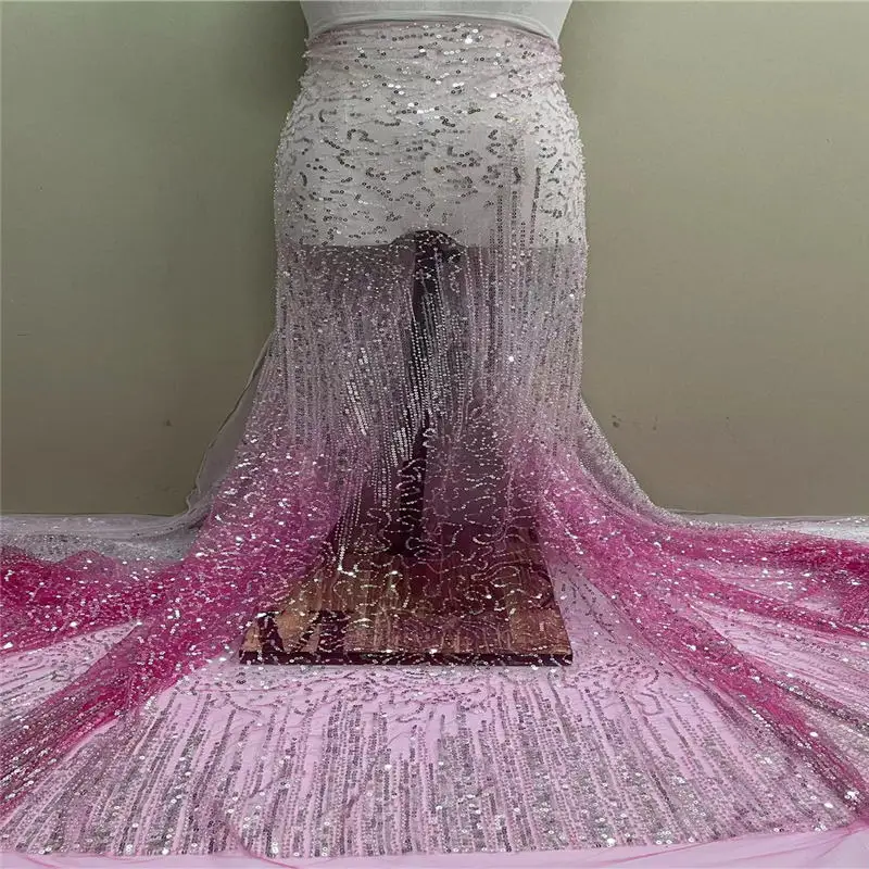 

LACE African Lace Fabric With Stones Nigerian French Mesh Lace Fabric 2021New Coming Style For Wedding Party Dress Sew J322