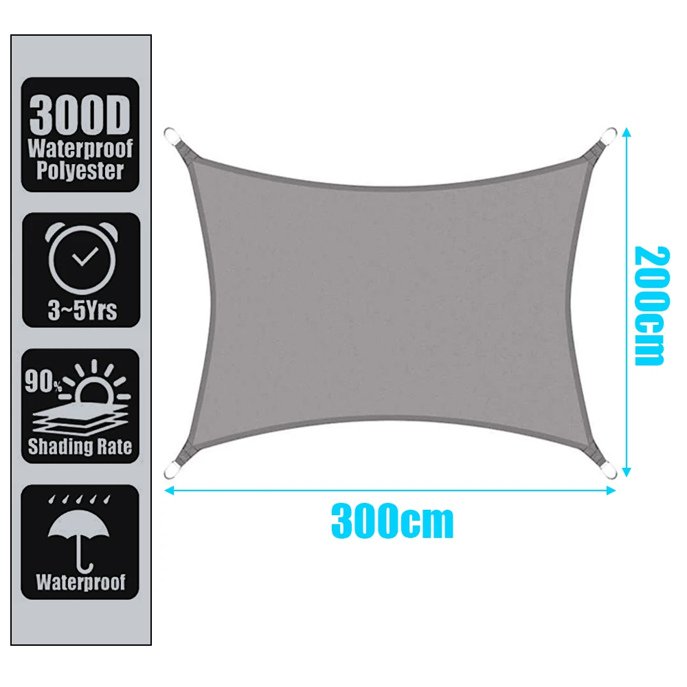 Укрытие от солнца водонепроницаемый полиэфирный наружный прямоугольный