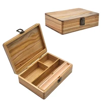 wooden tobacco herb storage box stash case cigarette tray natural handmade for smoking pipe accessories