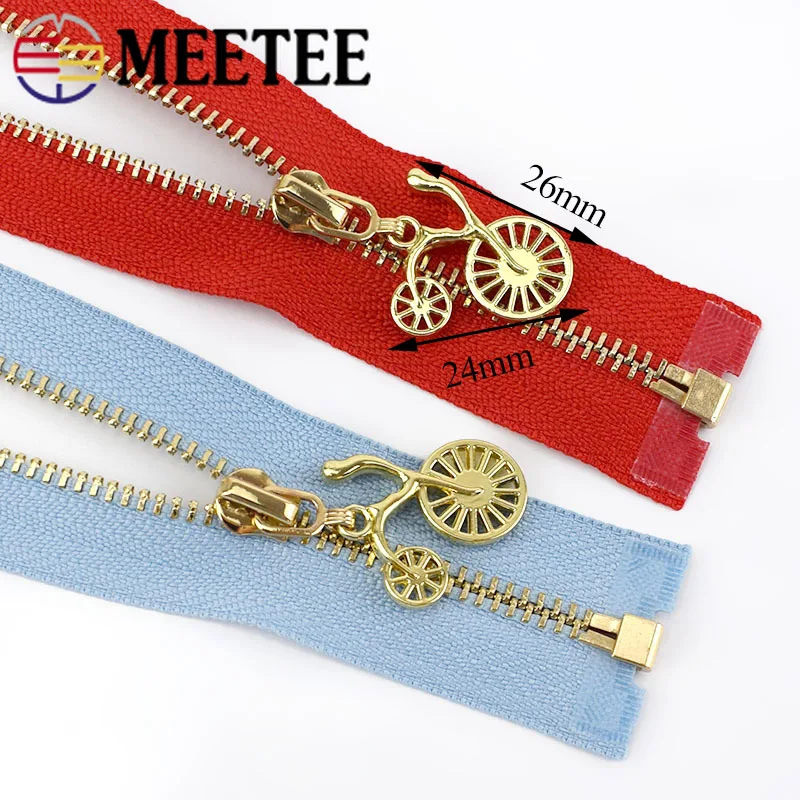 Meetee 2, 5 шт. в партии, 3#40/50/60/70 см Золотой металлический замок на молнии открытого типа "сделай сам" Сумка кошелек карман на молнии Одежда Аксессуары для зажигалок Zip застежки-молнии для шитья ZA041