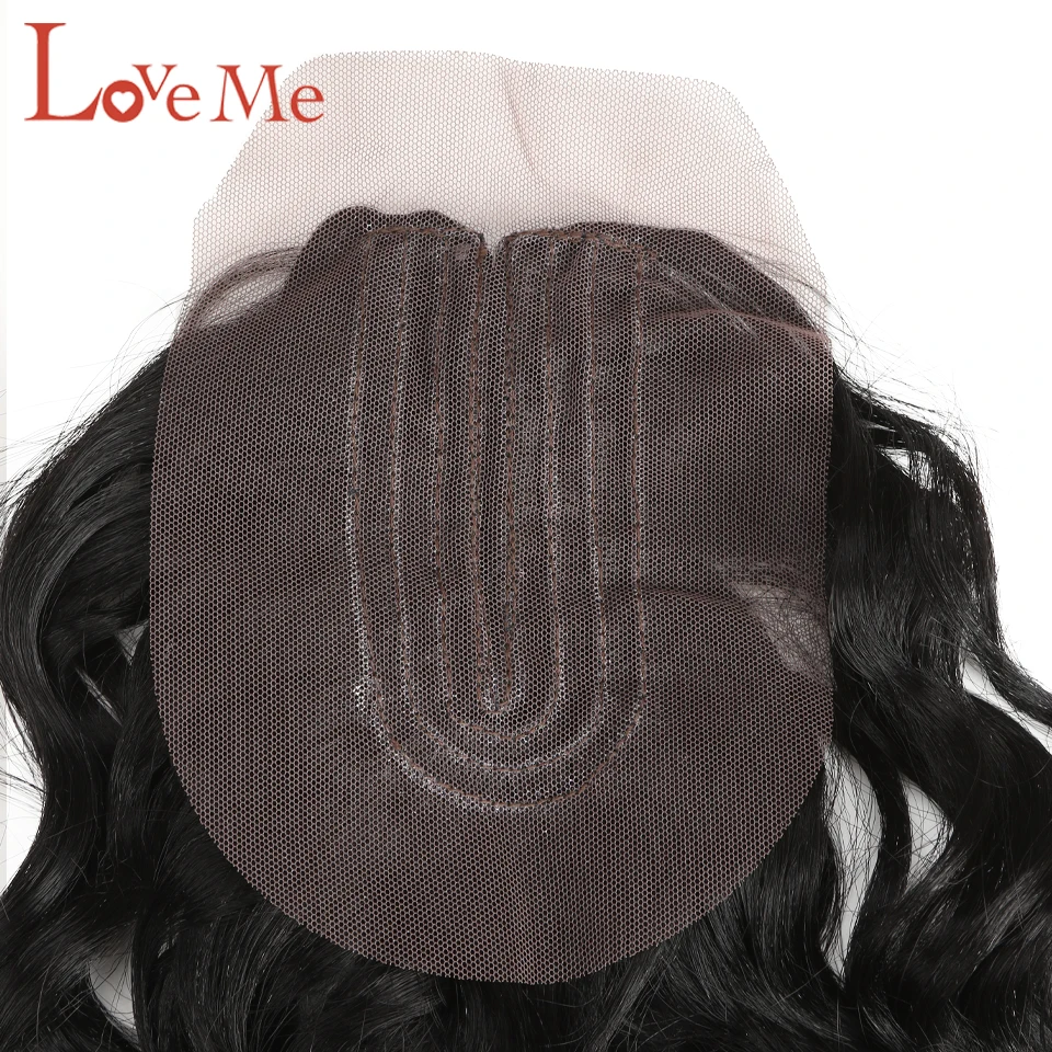

LOVE ME Deep Wave Bundles With Closure Synthetic Hair Extensions 12-16 inch Ombre Brown Weave Hair Bundles Lace Frontal Closure