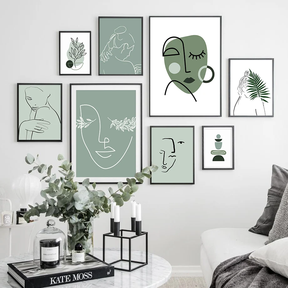 

Abstract Geometric Girl Curve Minimalist Wall Art Canvas Painting Nordic Posters And Prints Wall Pictures For Living Room Decor
