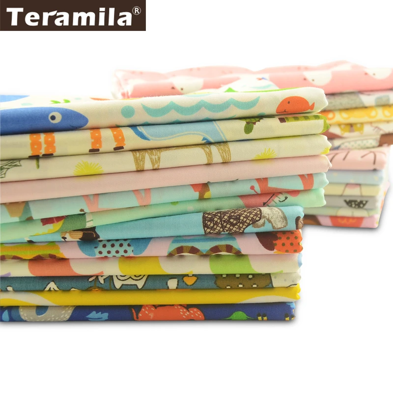 Teramila хлопок ткани метров 50x160 см животных мультфильм дизайн Telas DIY Лоскутная Ткань Ремесло Tissus Qulits Швейные простыни