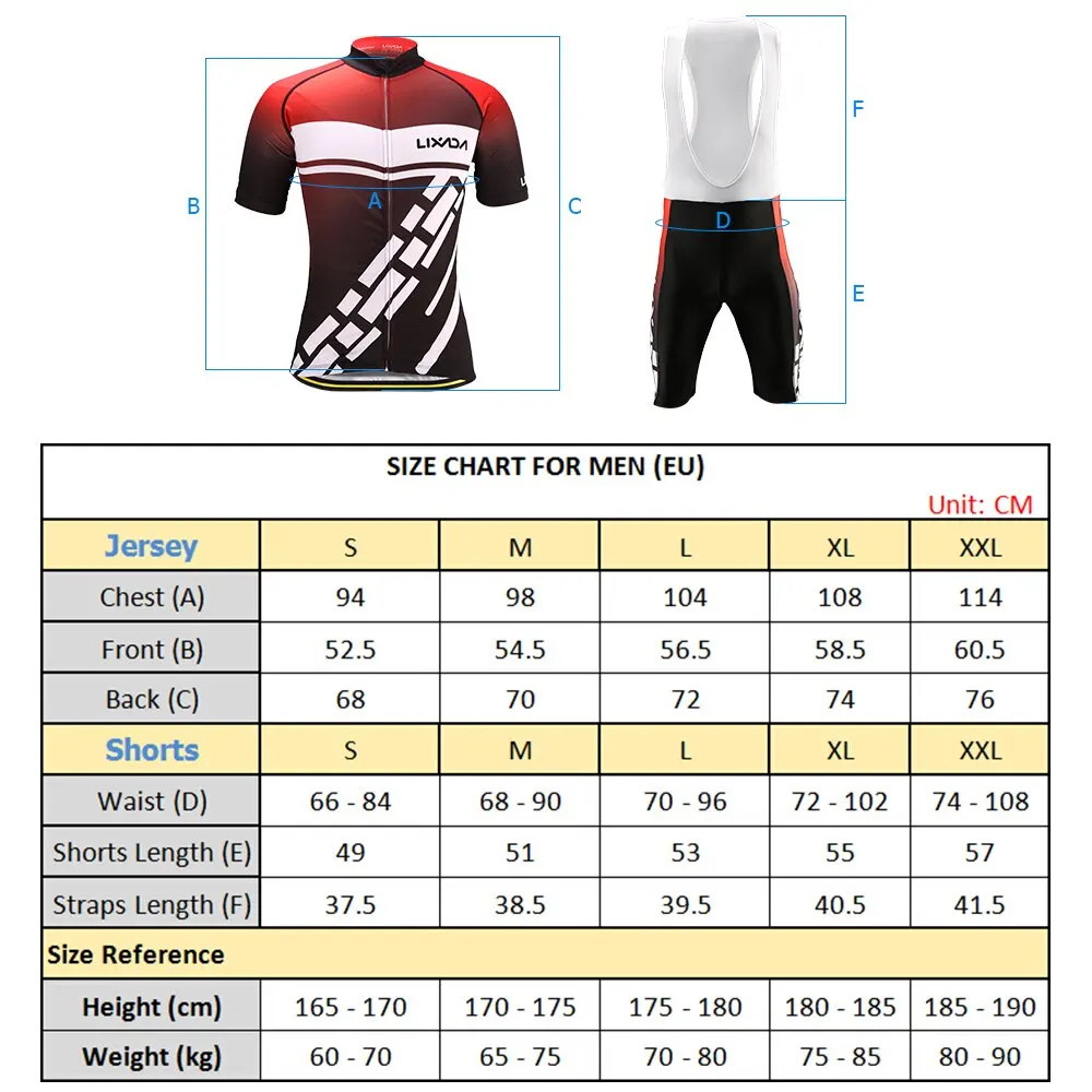 

2019 Summer Short Sleeve Quick Dry Short Sleeve Bicycle Jersey Shirt Breathable Tops 3D Padded Riding Bib Shorts Tights Pants