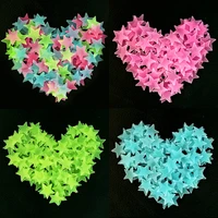 100pcs 3d fluorescent wall stickersstars glow in the dark wall stickers luminous for kids baby room bedroom ceiling home decor