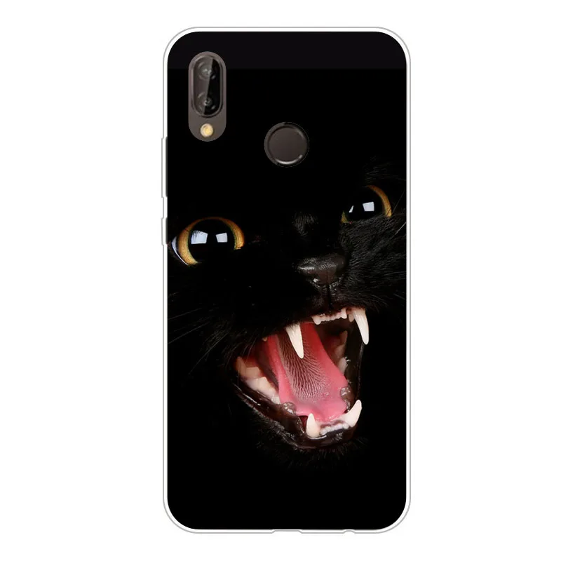 Чехол для huawei p20 lite силиконовая Мягкая задняя крышка из ТПУ с изображением зверей