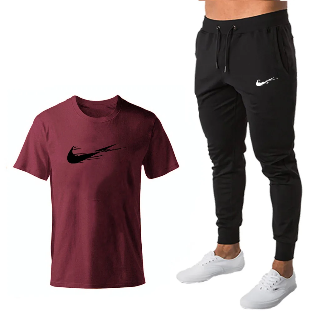 Модный брендовый мужской спортивный костюм для занятий фитнесом спортивная